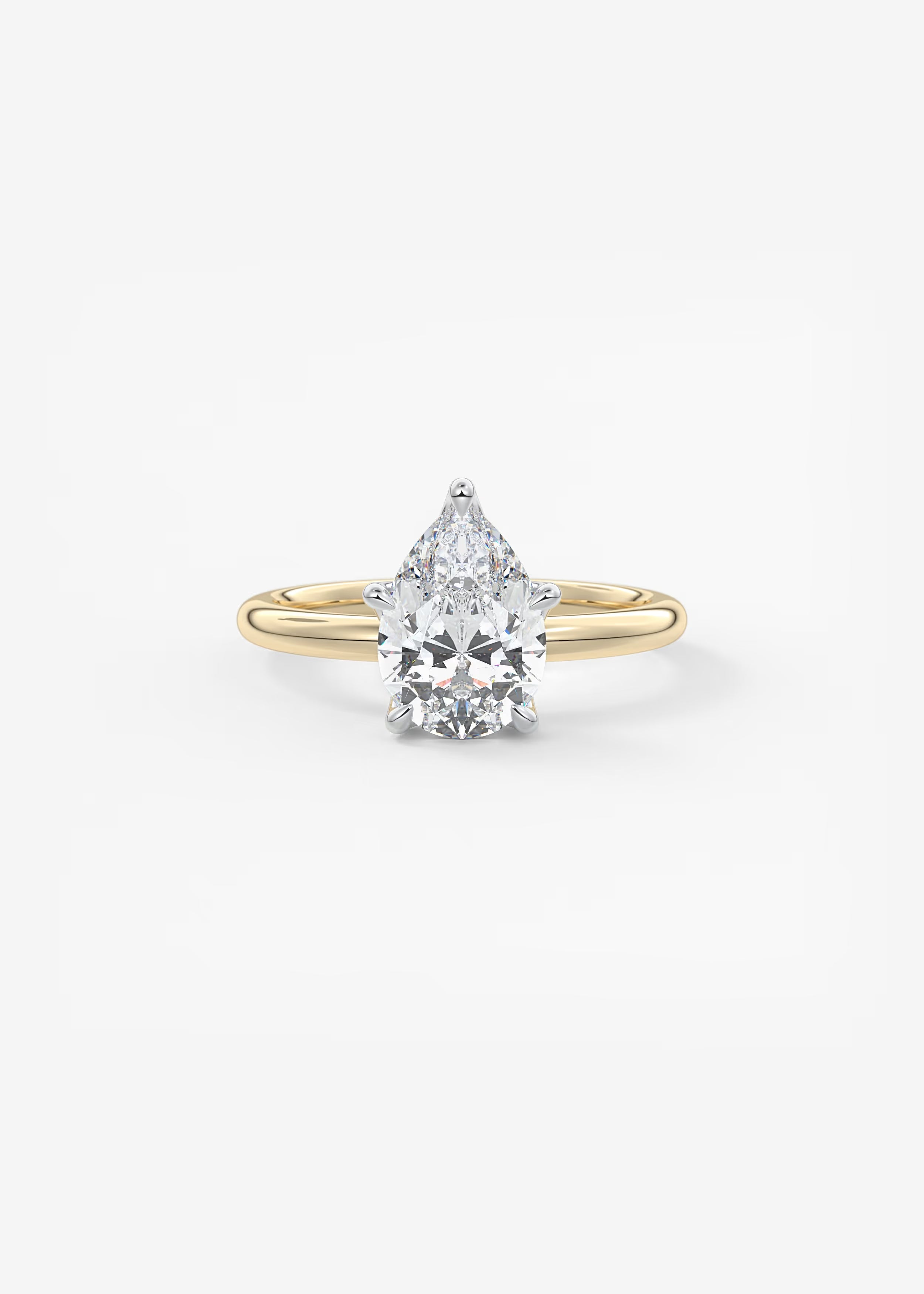 Celestia Deluxe – Two-Tone Pear Engagement Ring