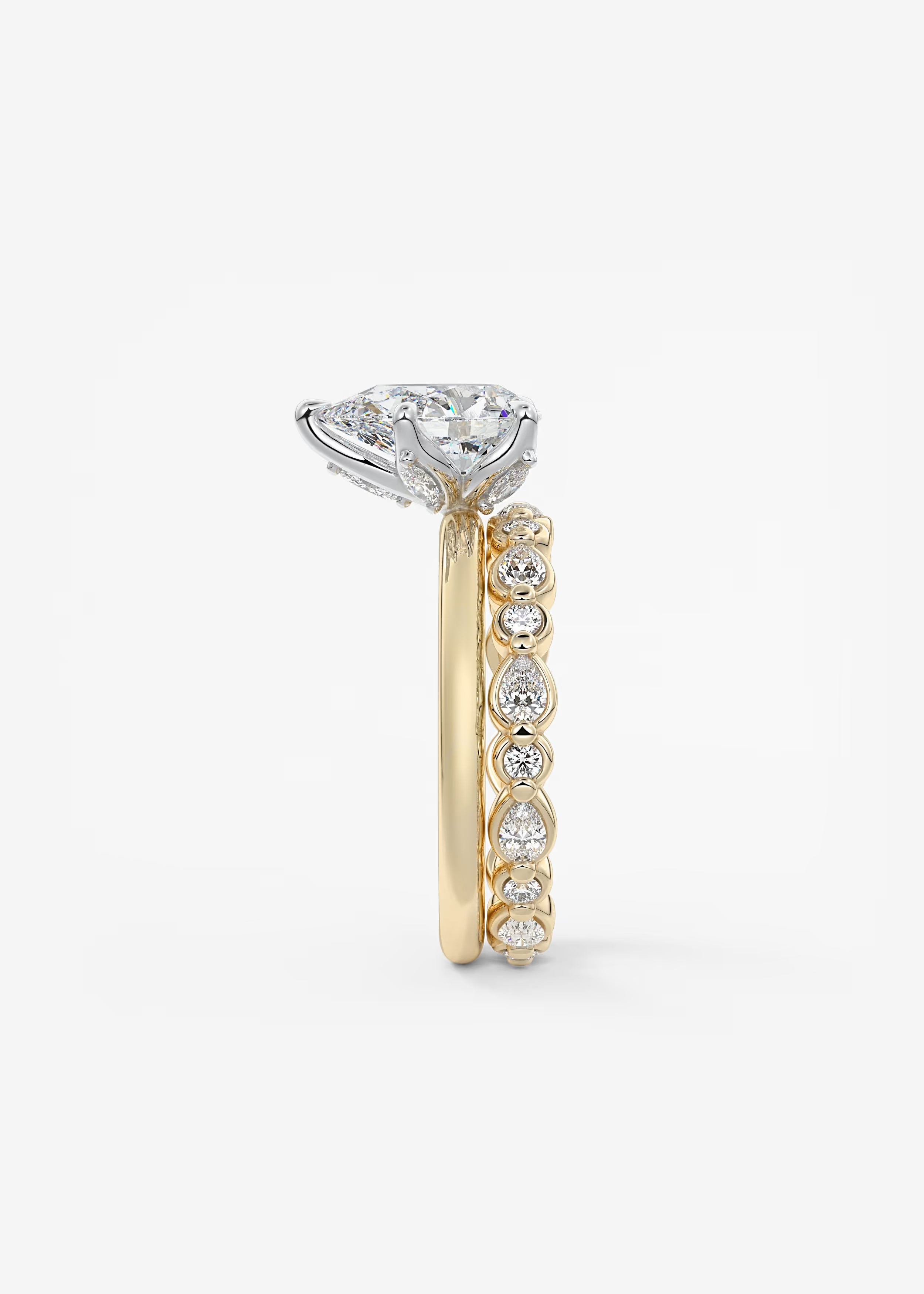 Celestia Deluxe – Two-Tone Pear Engagement Ring