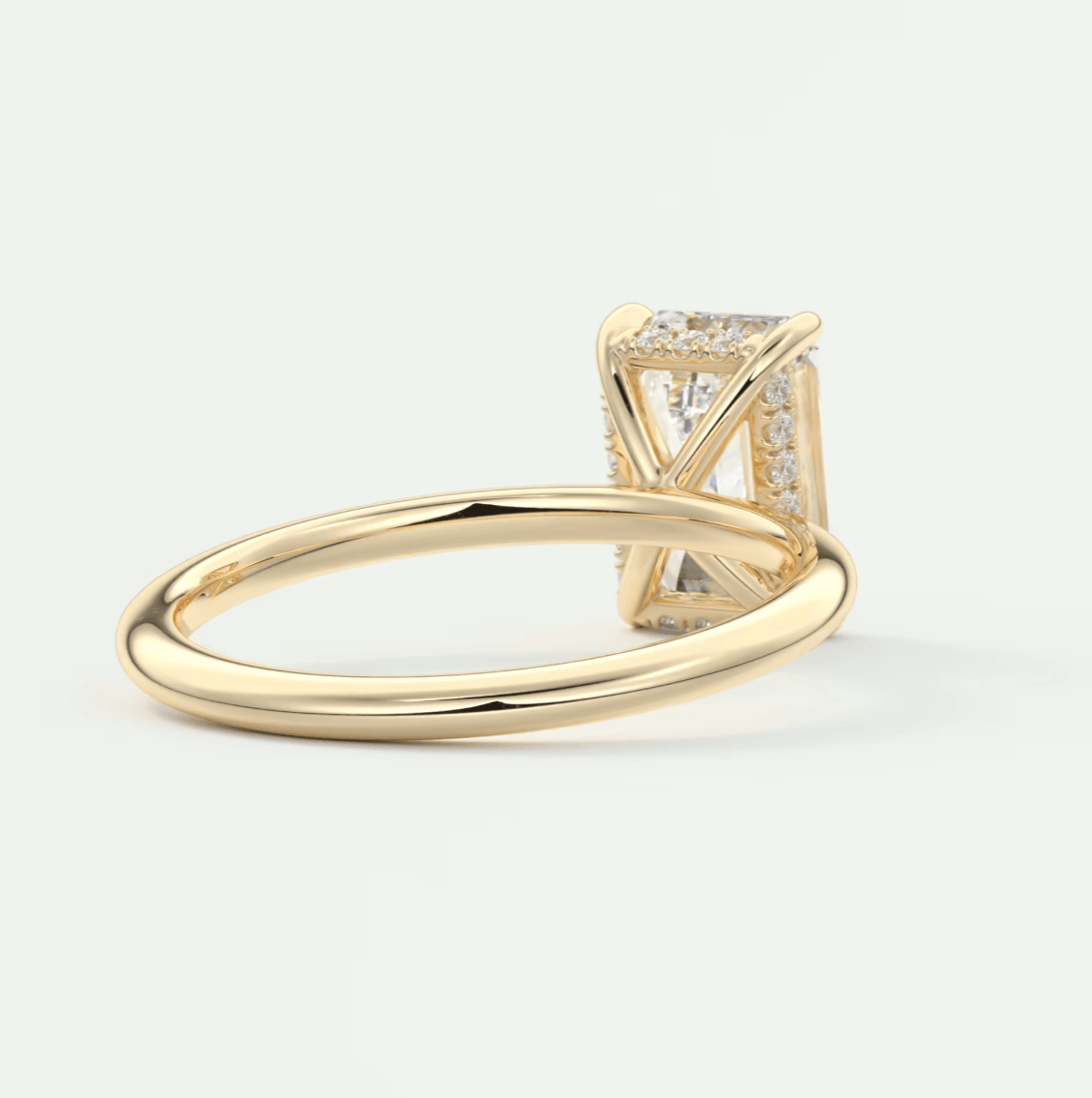 Celestia Emerald Hidden Halo Ring – Lab Diamond or Moissanite