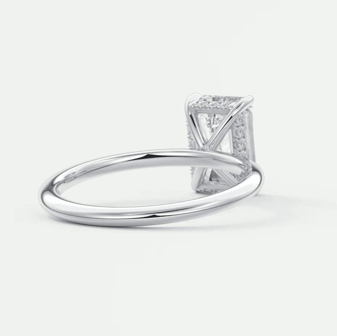 Celestia Emerald Hidden Halo Ring – Lab Diamond or Moissanite