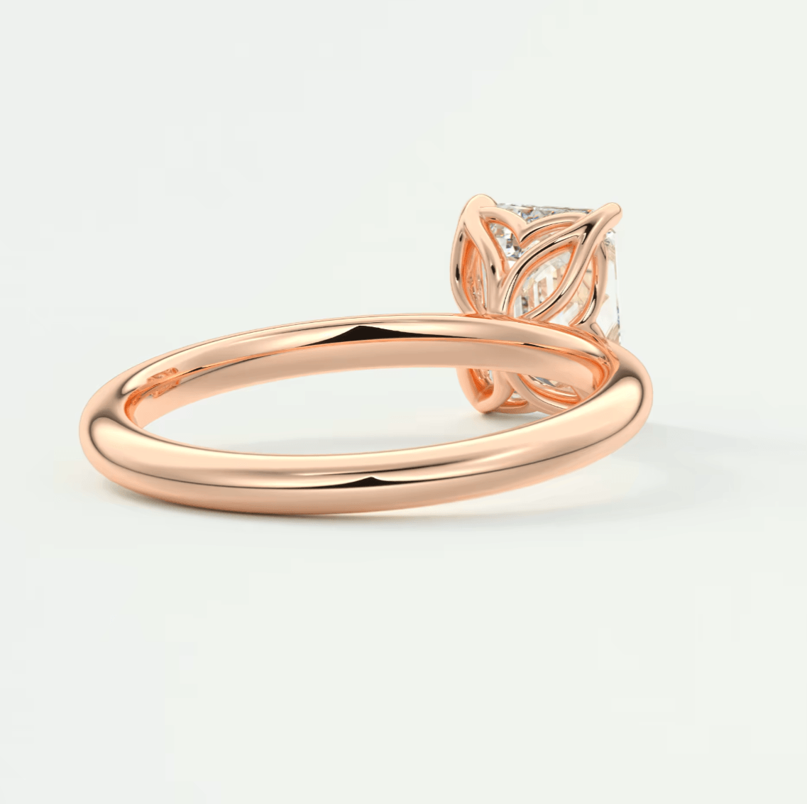 Celestia Emerald Solitaire Ring – Lab Diamond or Moissanite