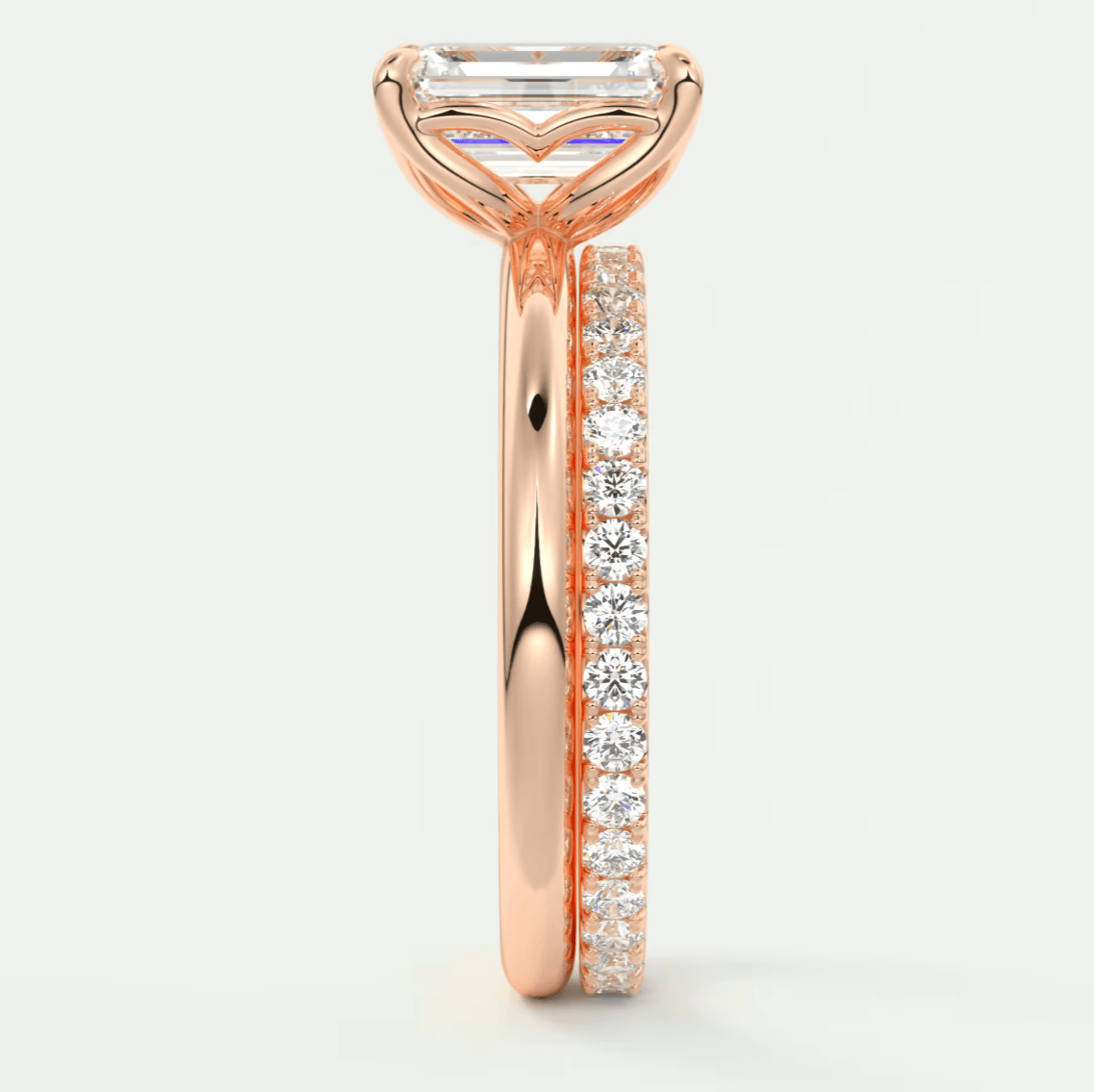 Celestia Emerald Solitaire Ring – Lab Diamond or Moissanite