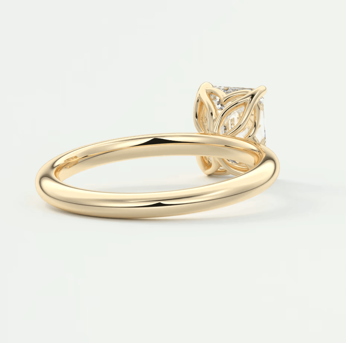 Celestia Emerald Solitaire Ring – Lab Diamond or Moissanite