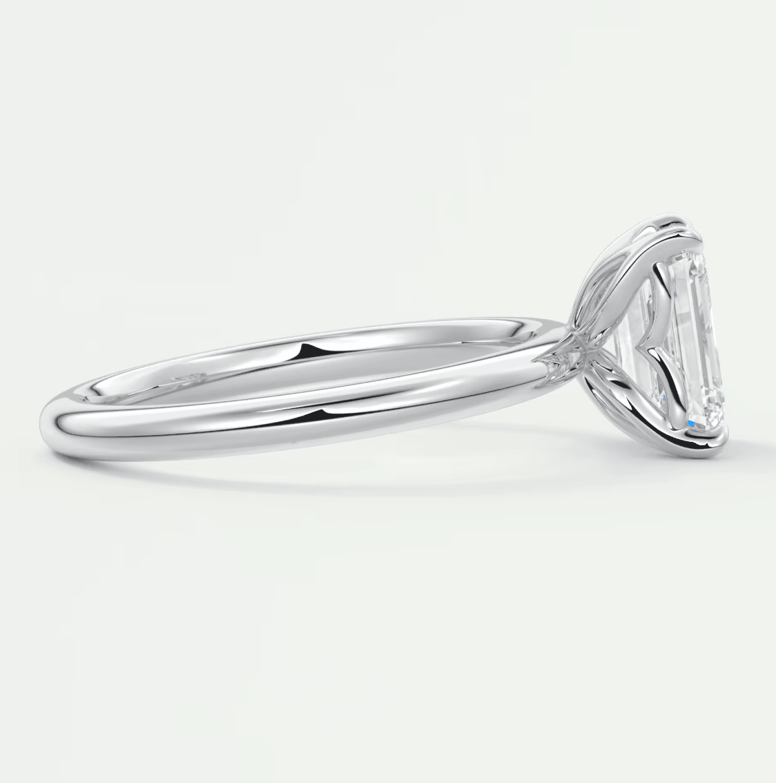 Celestia Emerald Solitaire Ring – Lab Diamond or Moissanite