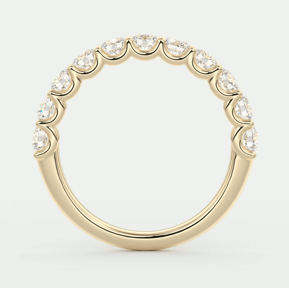 Celestia Half Round Eternity Band 3mm – Lab-Grown or Natural Diamonds