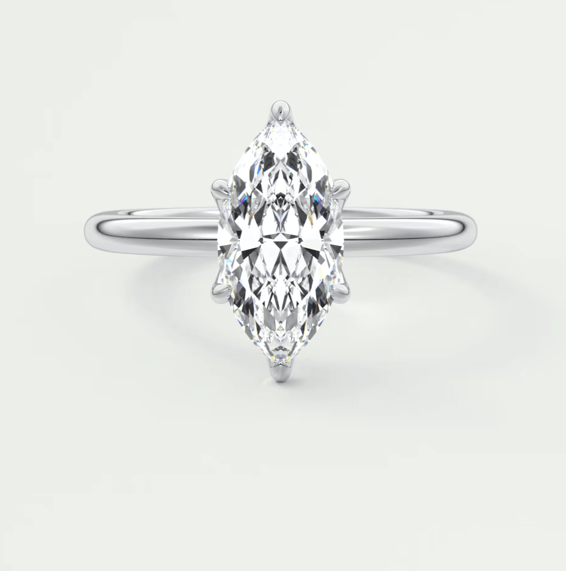 Celestia Marquise Solitaire Ring – Lab Diamond or Moissanite (6 Prongs)