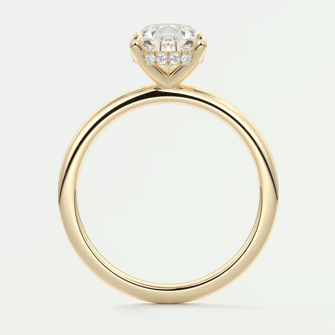 Celestia Pear Hidden Halo Ring – Lab Diamond or Moissanite
