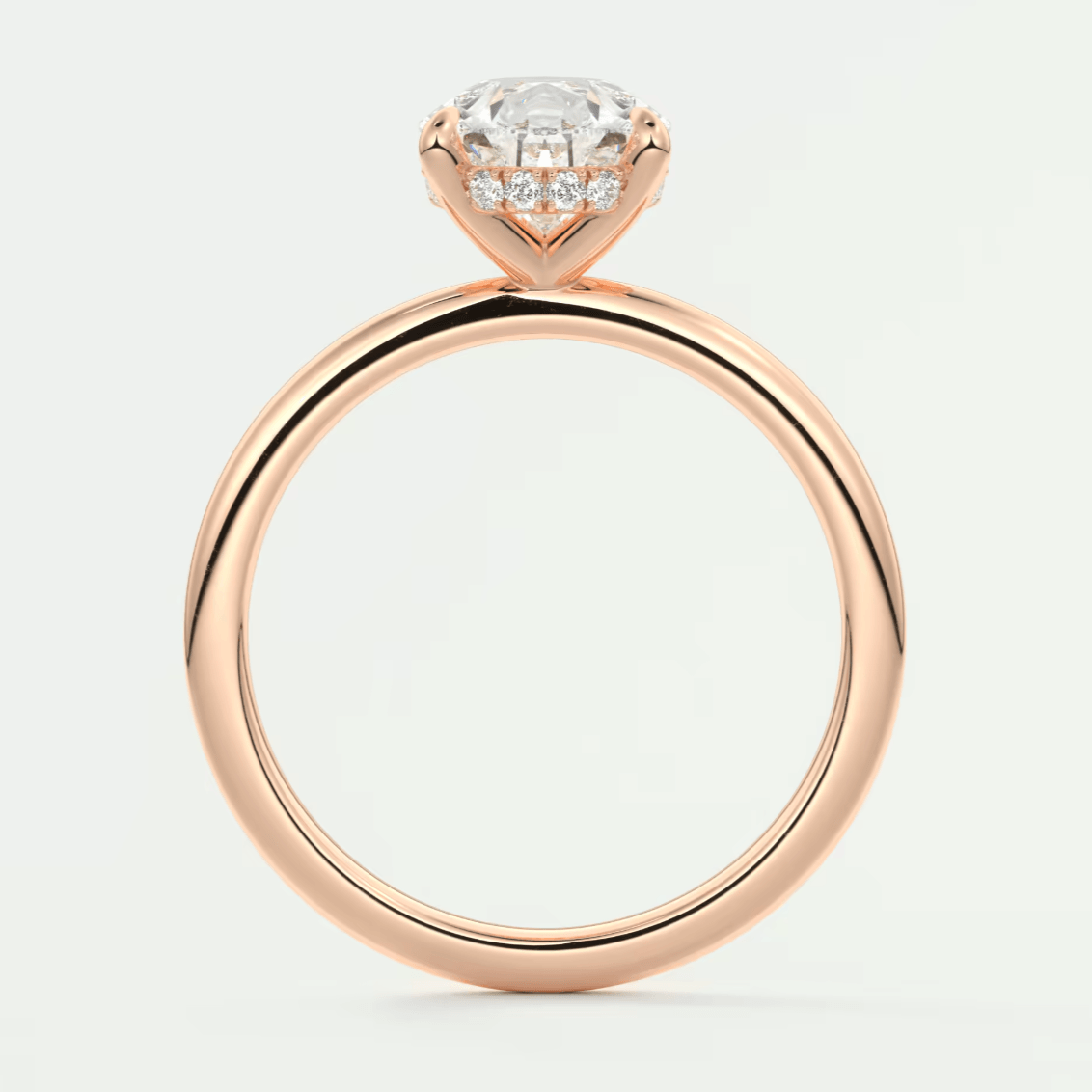 Celestia Pear Hidden Halo Ring – Lab Diamond or Moissanite