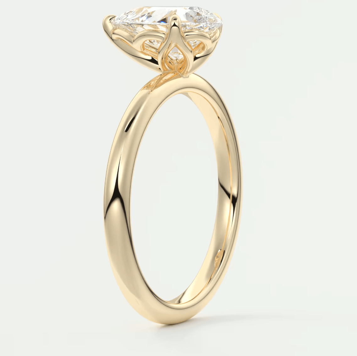 Celestia Pear Solitaire Ring – Lab Diamond or Moissanite