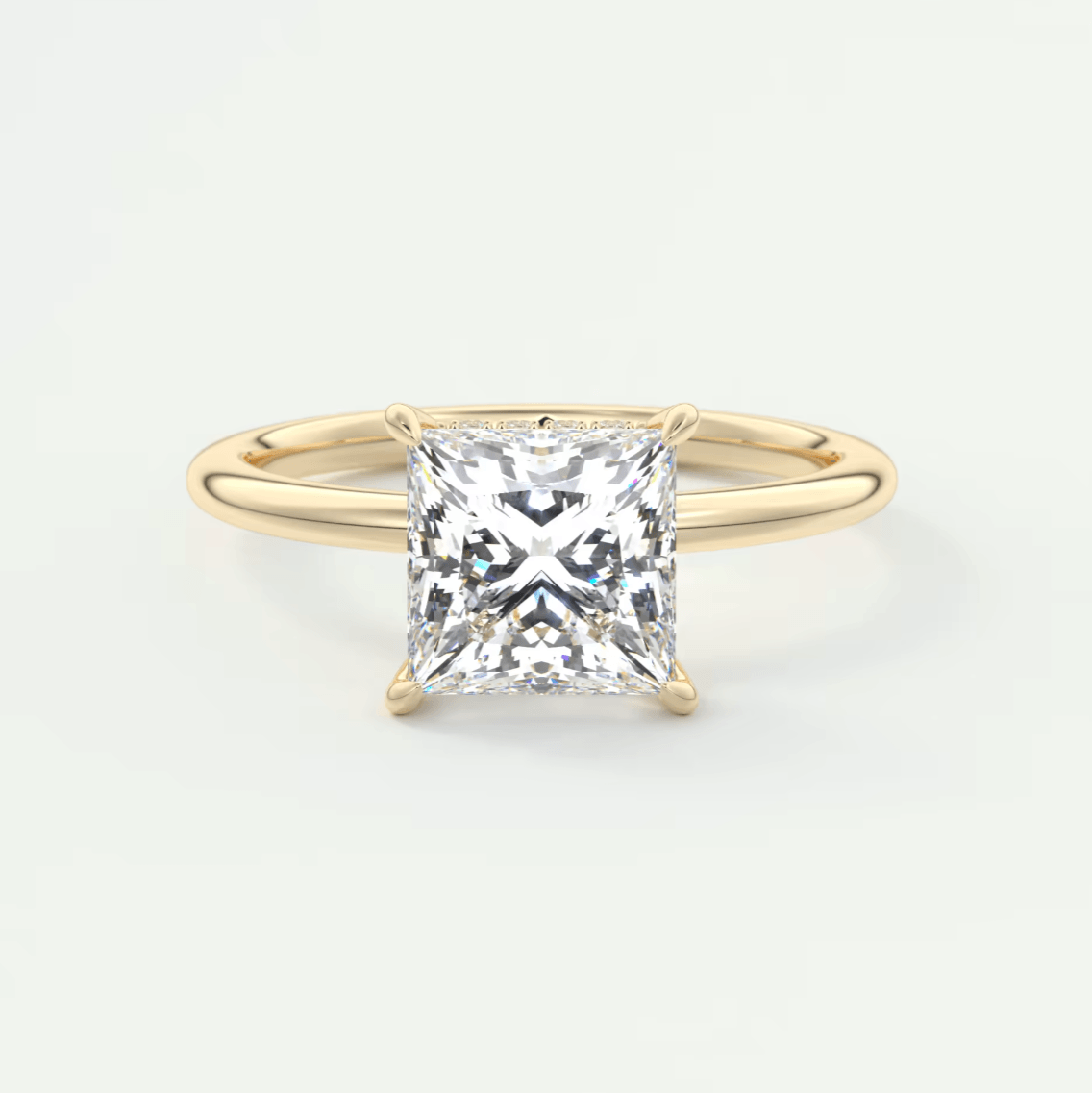 Celestia Princess Hidden Halo Ring – Lab Diamond or Moissanite