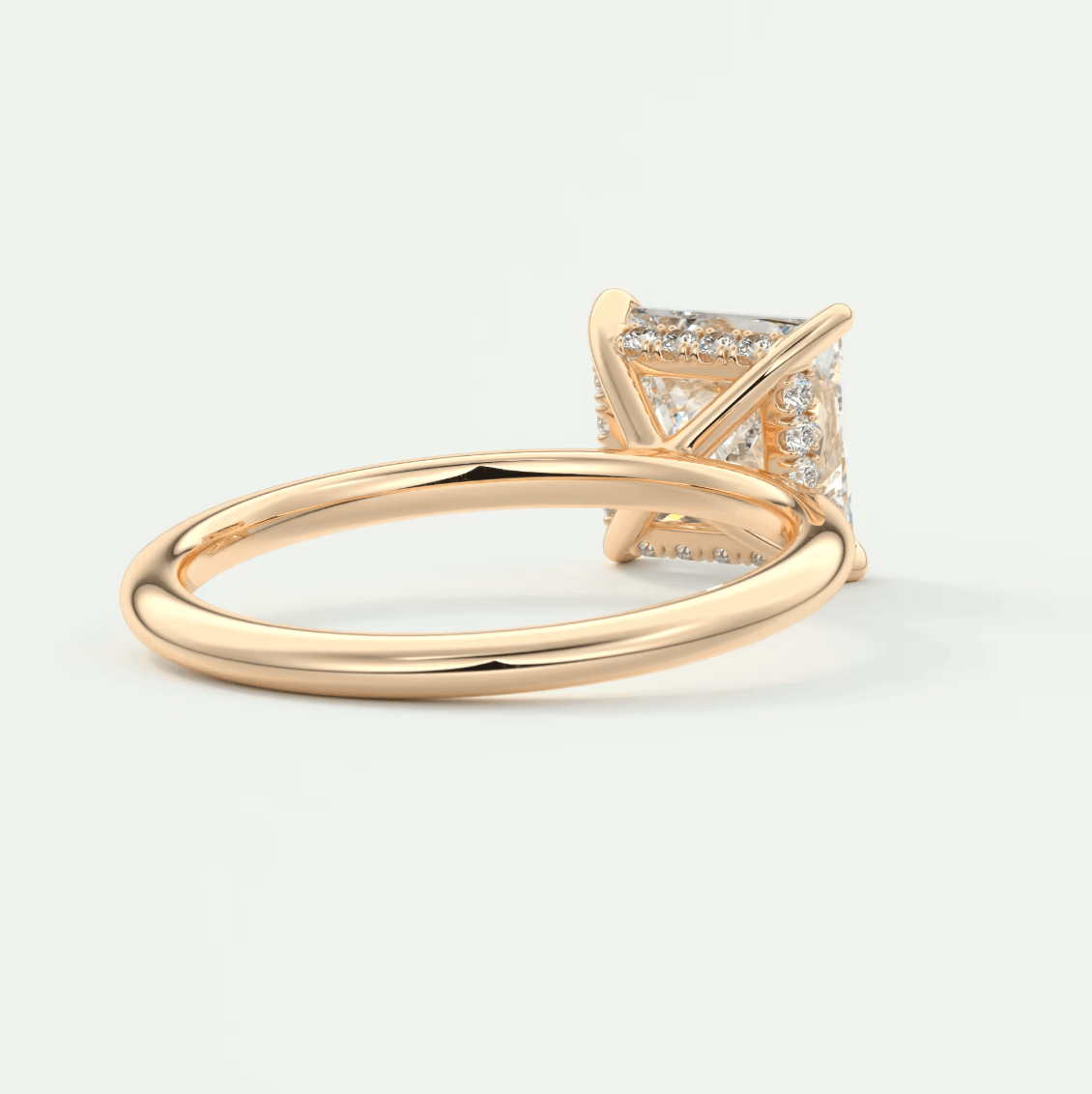 Celestia Princess Hidden Halo Ring – Lab Diamond or Moissanite