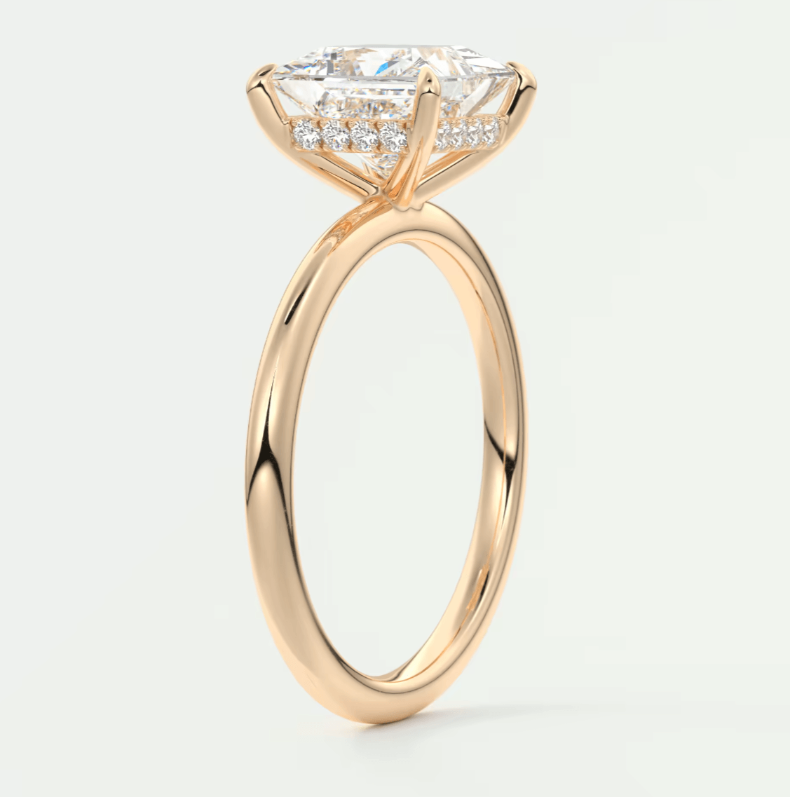 Celestia Princess Hidden Halo Ring – Lab Diamond or Moissanite