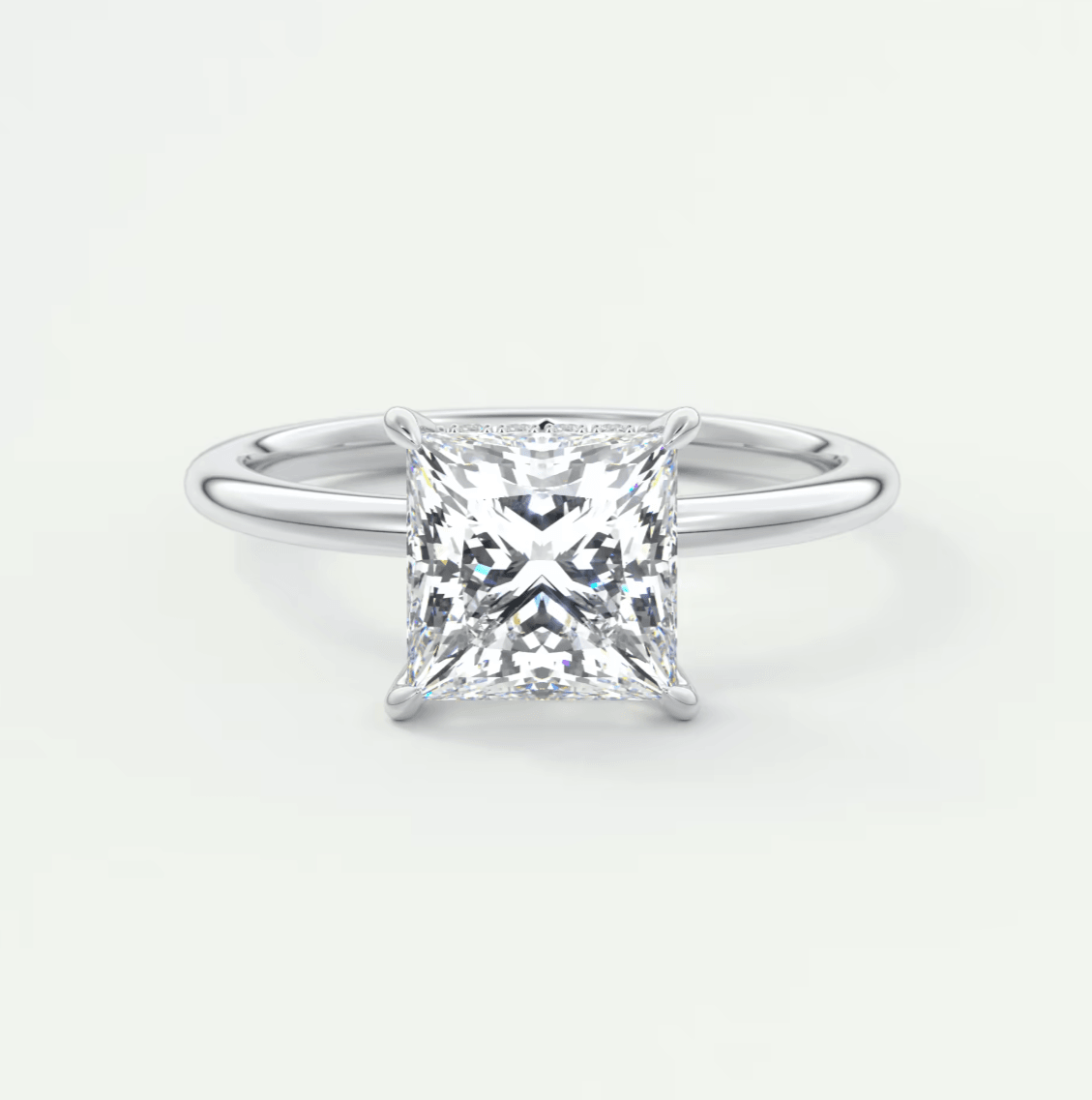 Celestia Princess Hidden Halo Ring – Lab Diamond or Moissanite