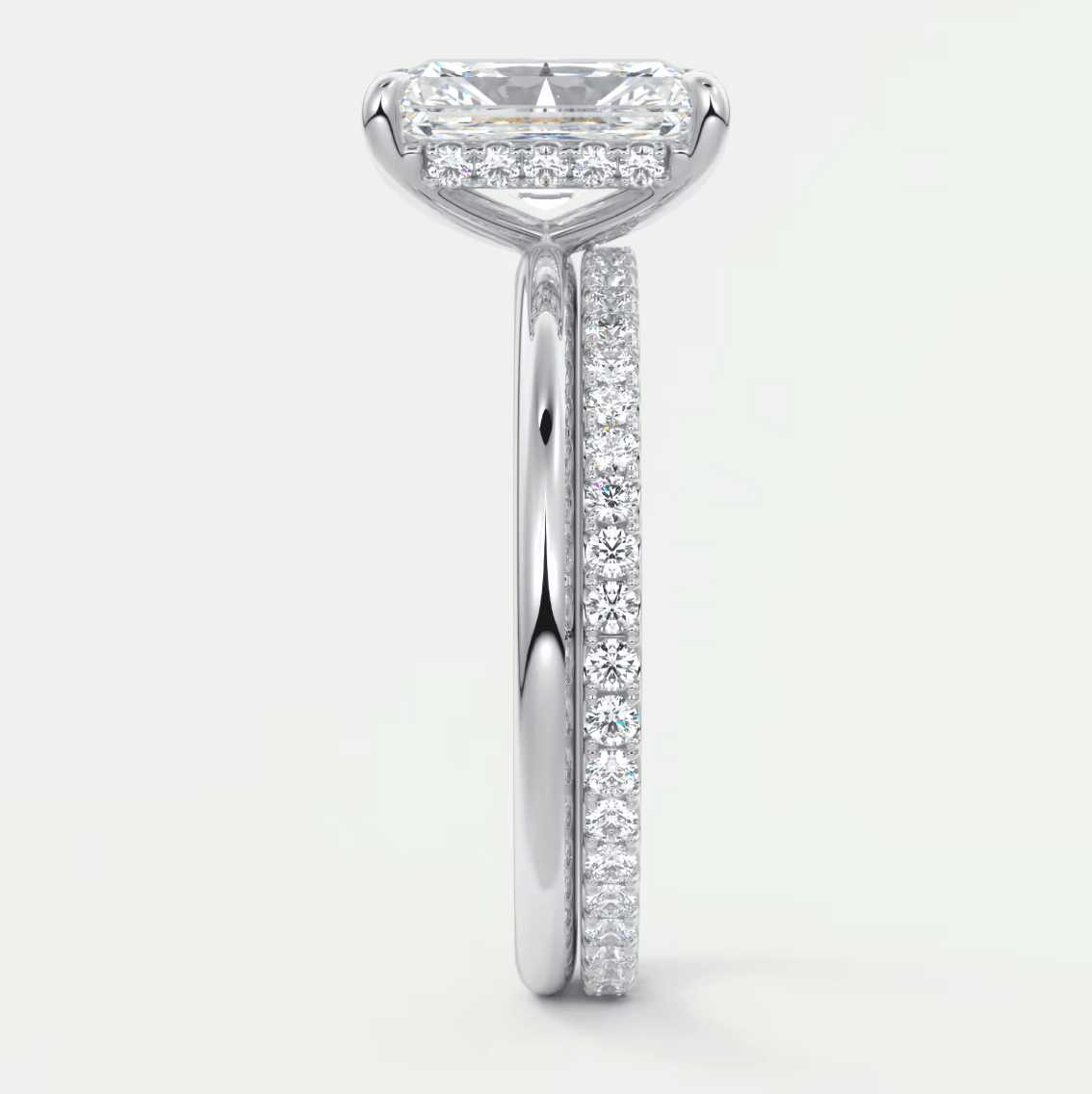 Celestia Radiant Hidden Halo Ring – Lab Diamond or Moissanite