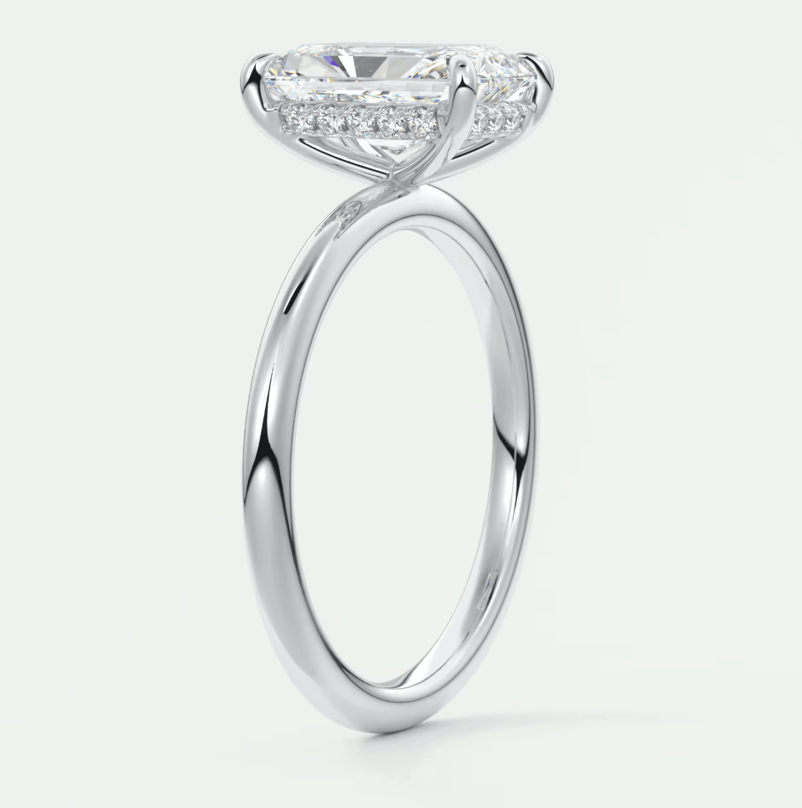 Celestia Radiant Hidden Halo Ring – Lab Diamond or Moissanite