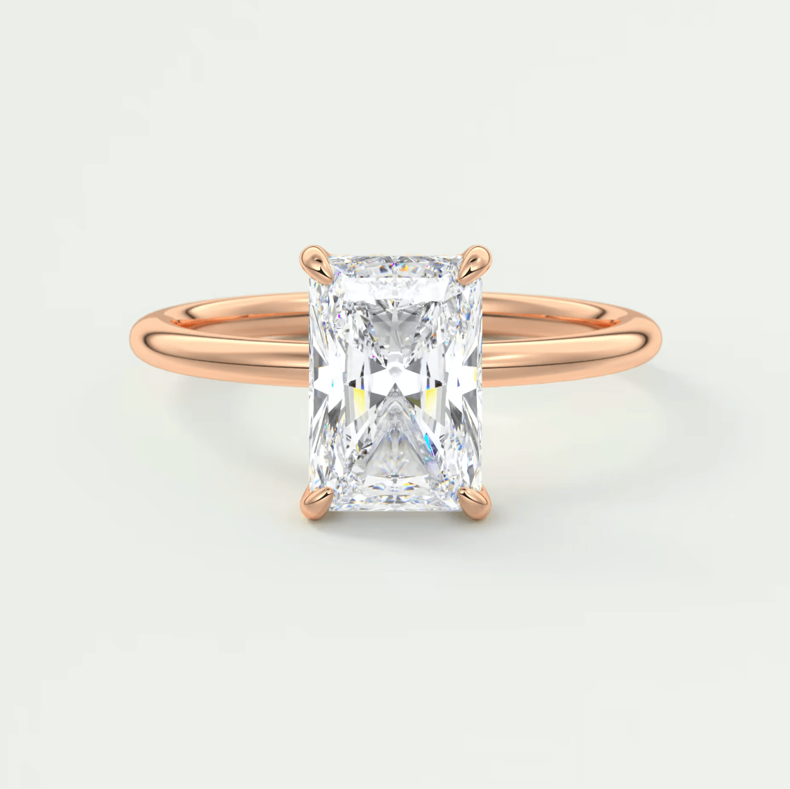Celestia Radiant Hidden Halo Ring – Lab Diamond or Moissanite