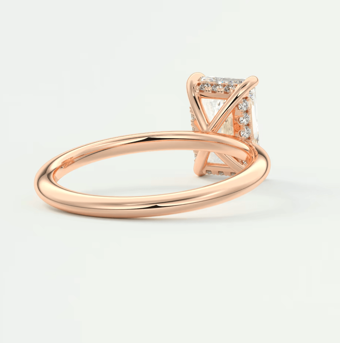 Celestia Radiant Hidden Halo Ring – Lab Diamond or Moissanite