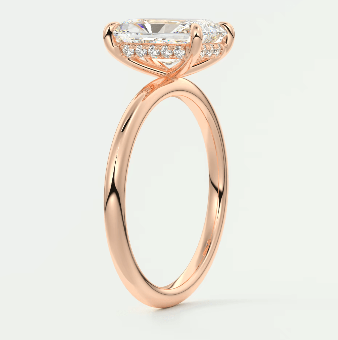 Celestia Radiant Hidden Halo Ring – Lab Diamond or Moissanite