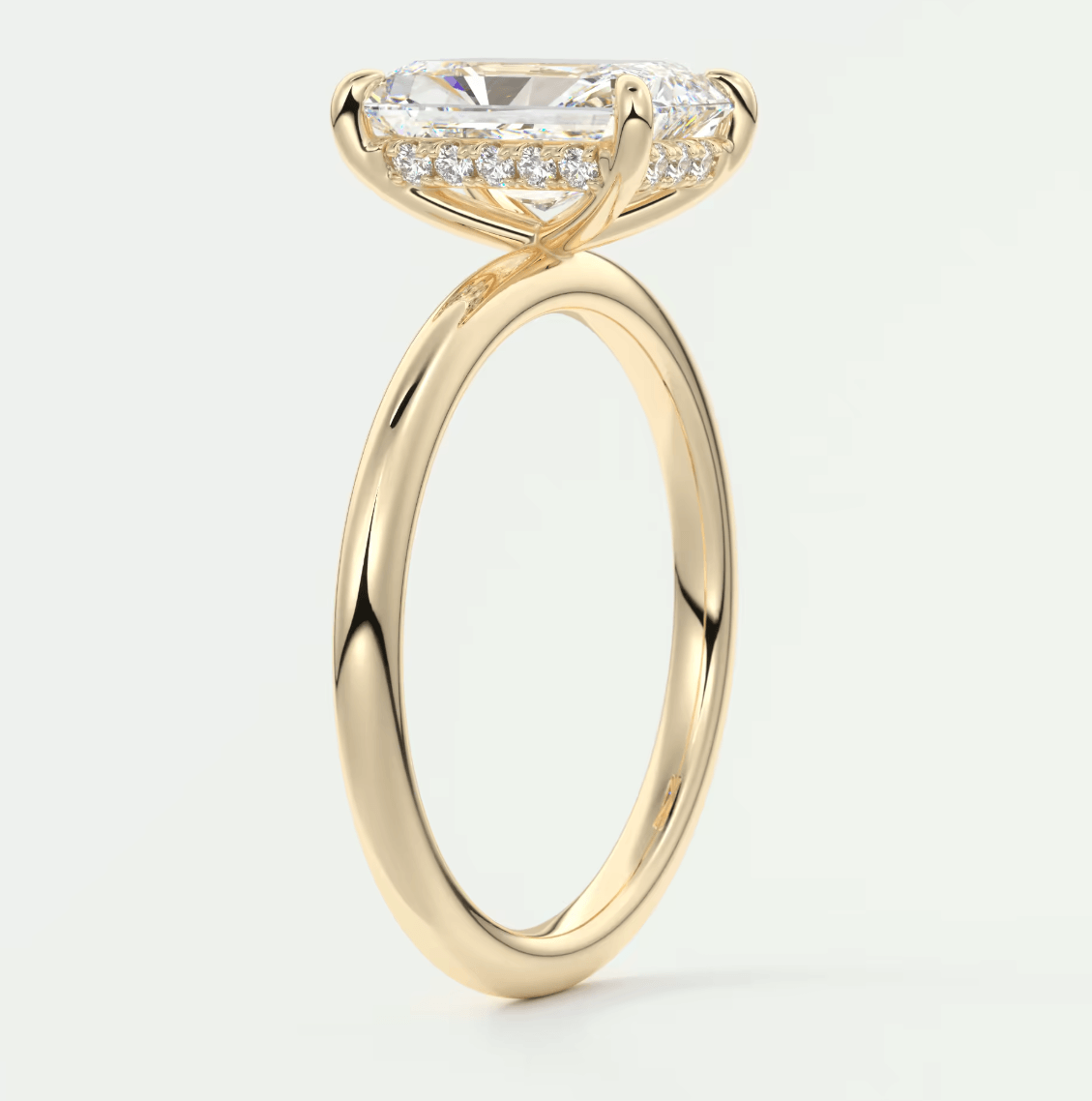 Celestia Radiant Hidden Halo Ring – Lab Diamond or Moissanite