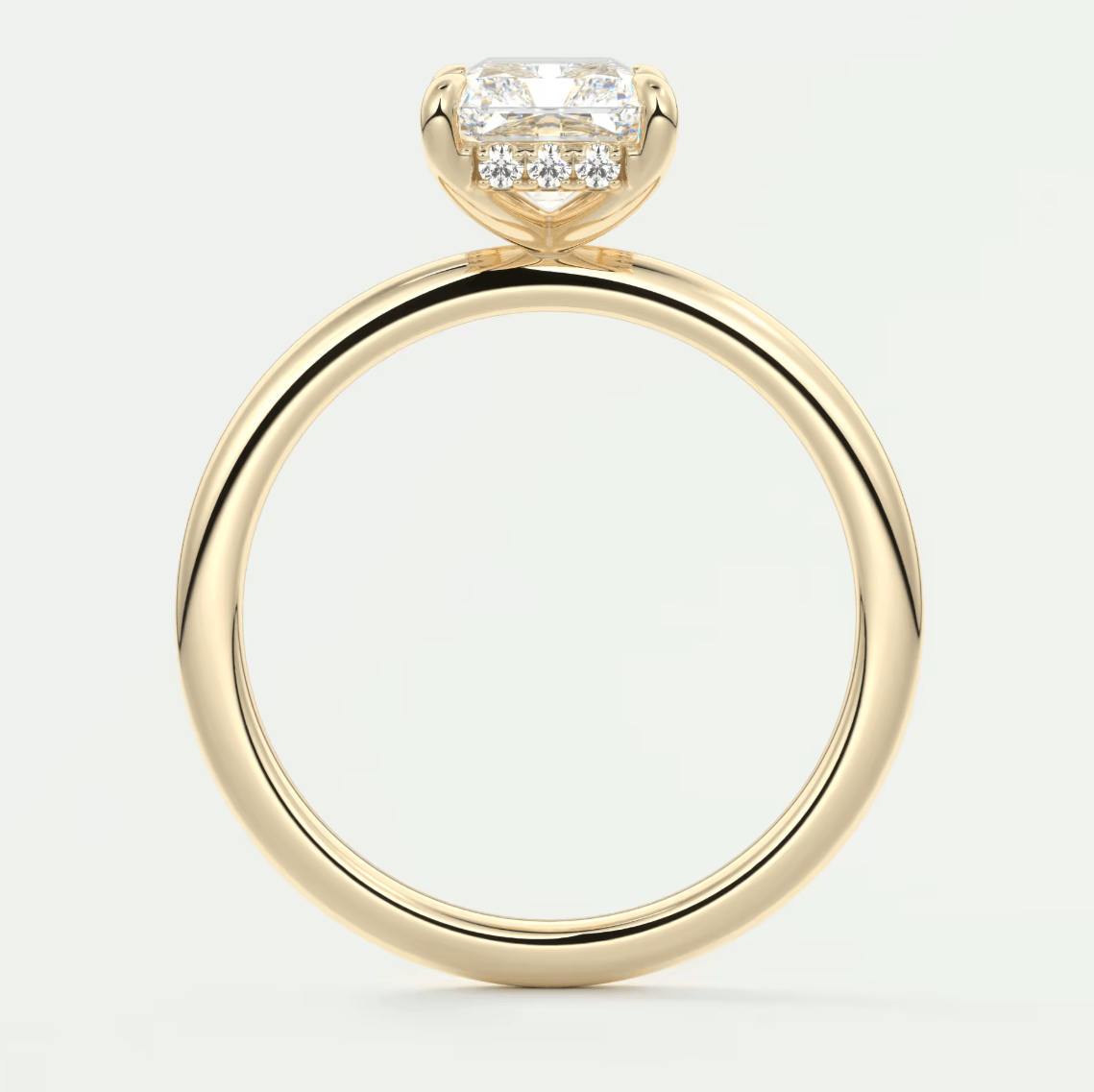 Celestia Radiant Hidden Halo Ring – Lab Diamond or Moissanite