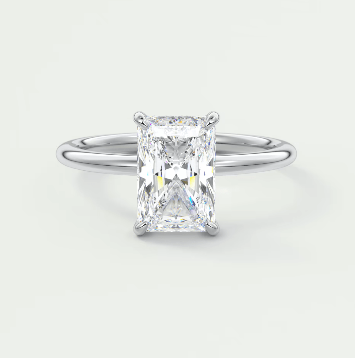 Celestia Radiant Hidden Halo Ring – Lab Diamond or Moissanite