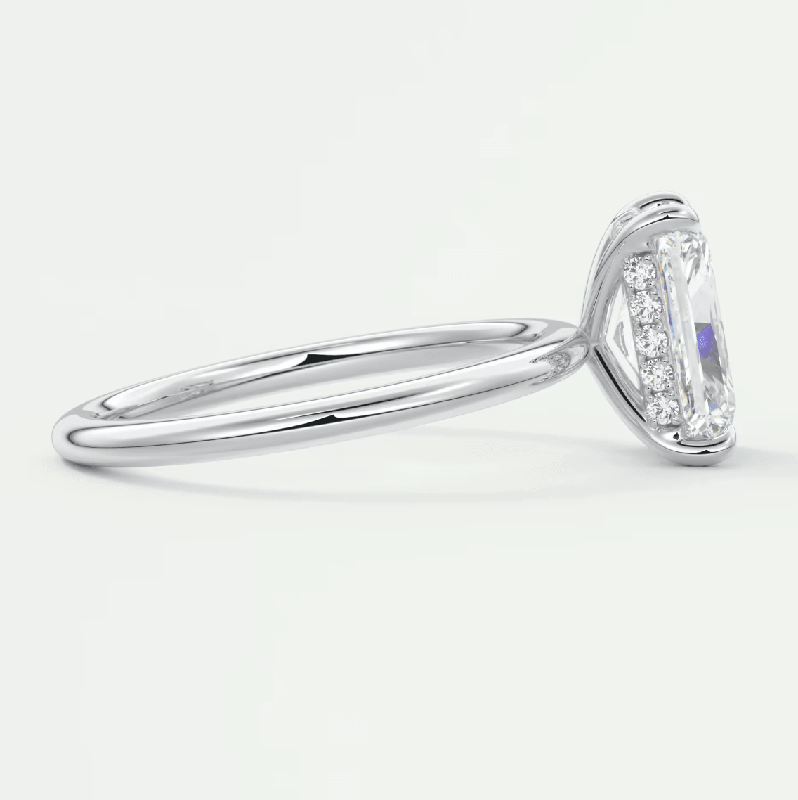 Celestia Radiant Hidden Halo Ring – Lab Diamond or Moissanite