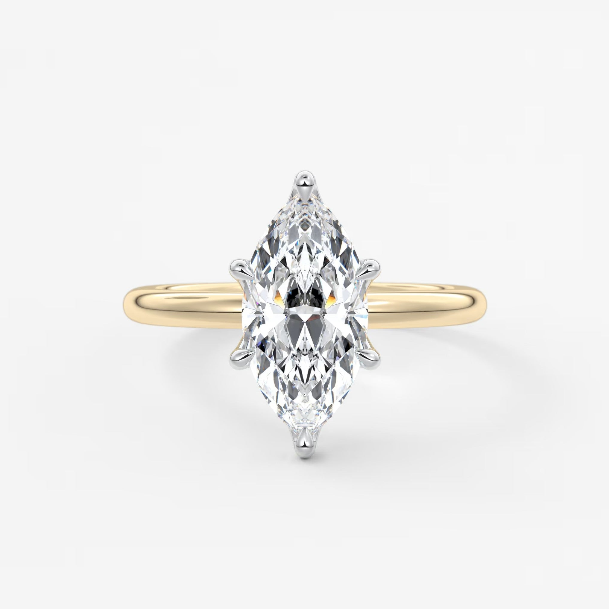Celestia deluxe – two-tone marquise engagement ring