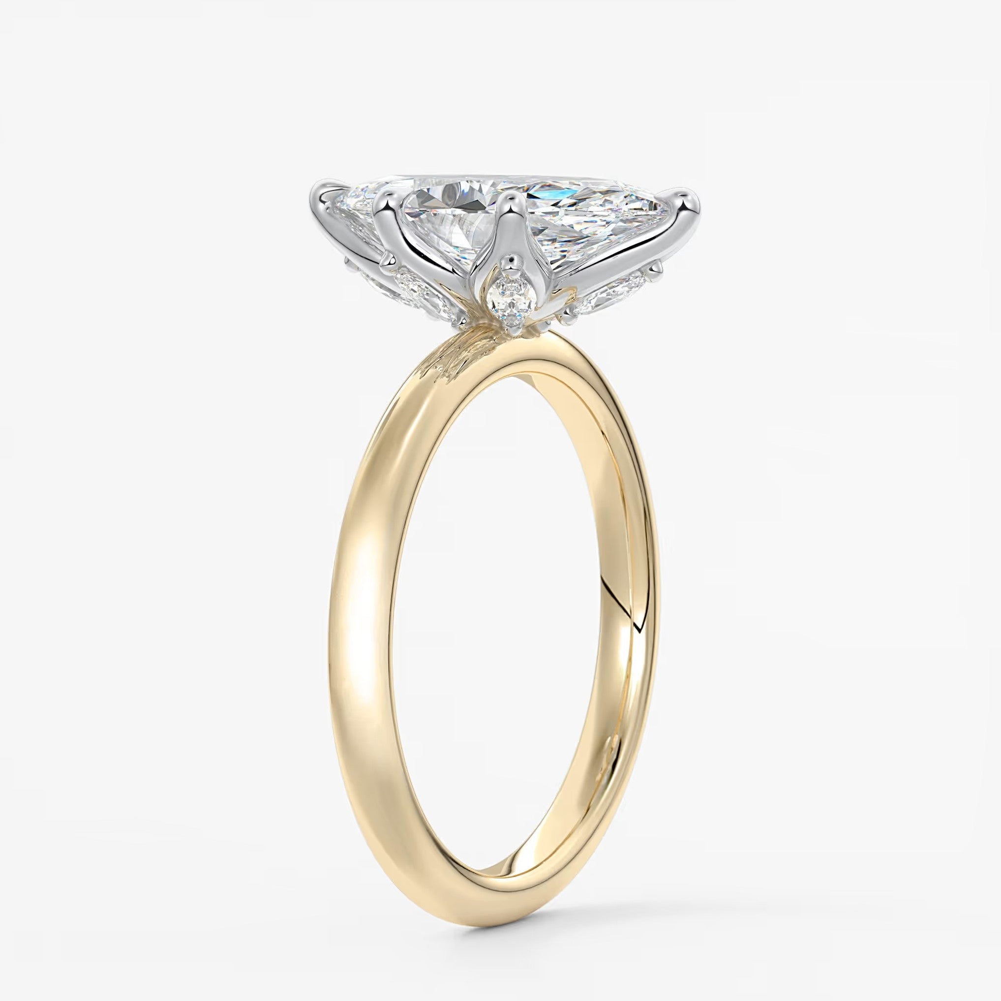 Celestia deluxe – two-tone marquise engagement ring