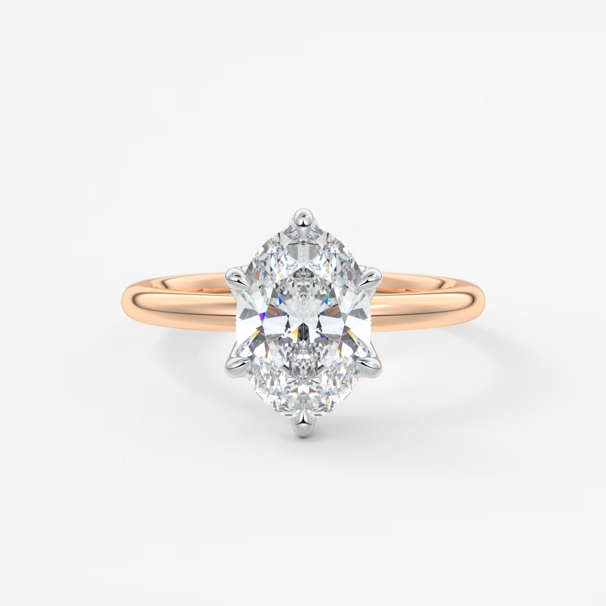 Celestia deluxe – two-tone oval engagement ring