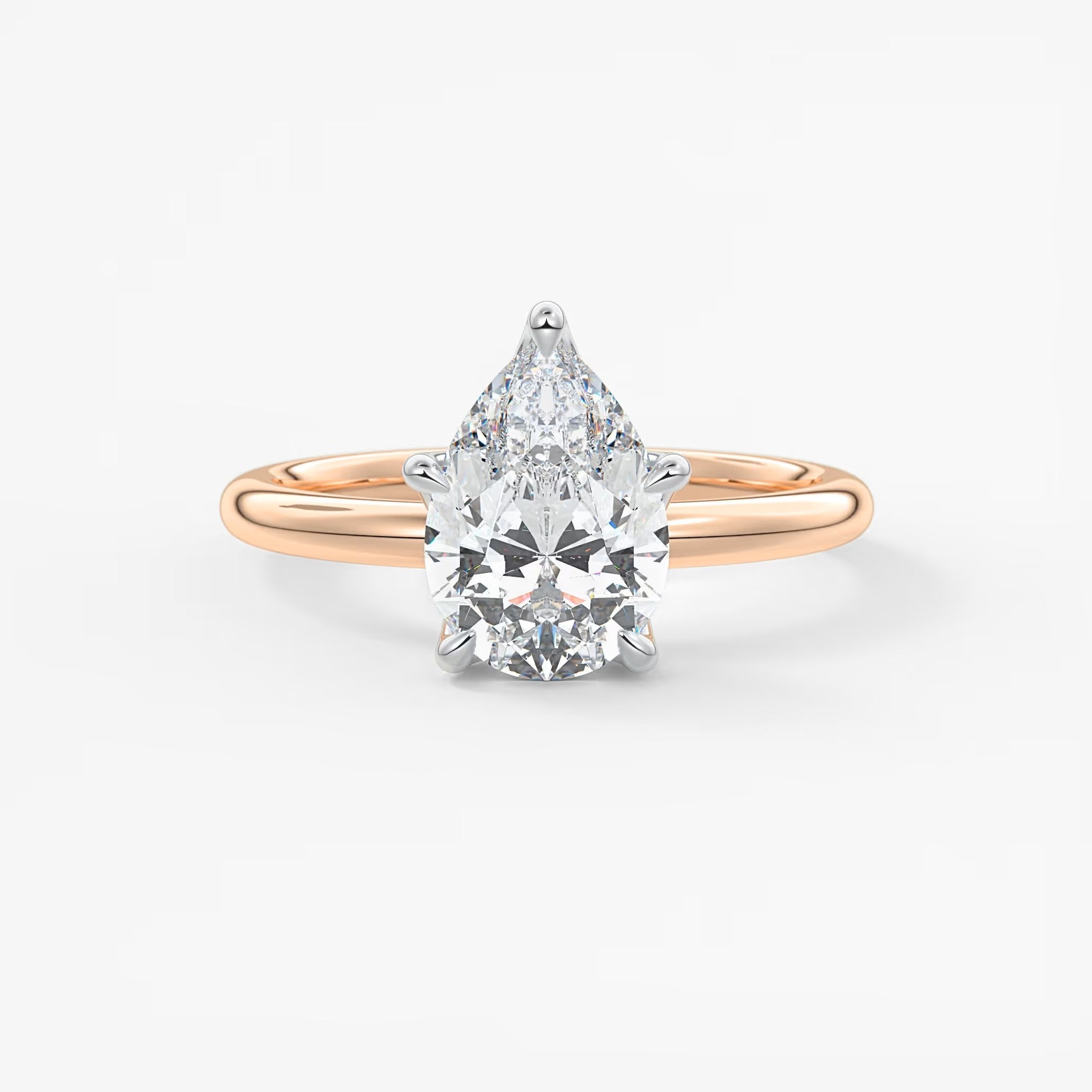Celestia deluxe – two-tone pear engagement ring
