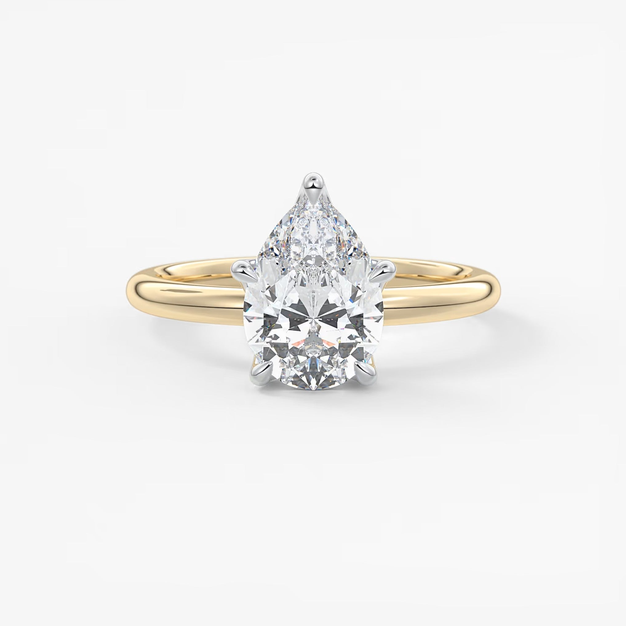Celestia deluxe – two-tone pear engagement ring