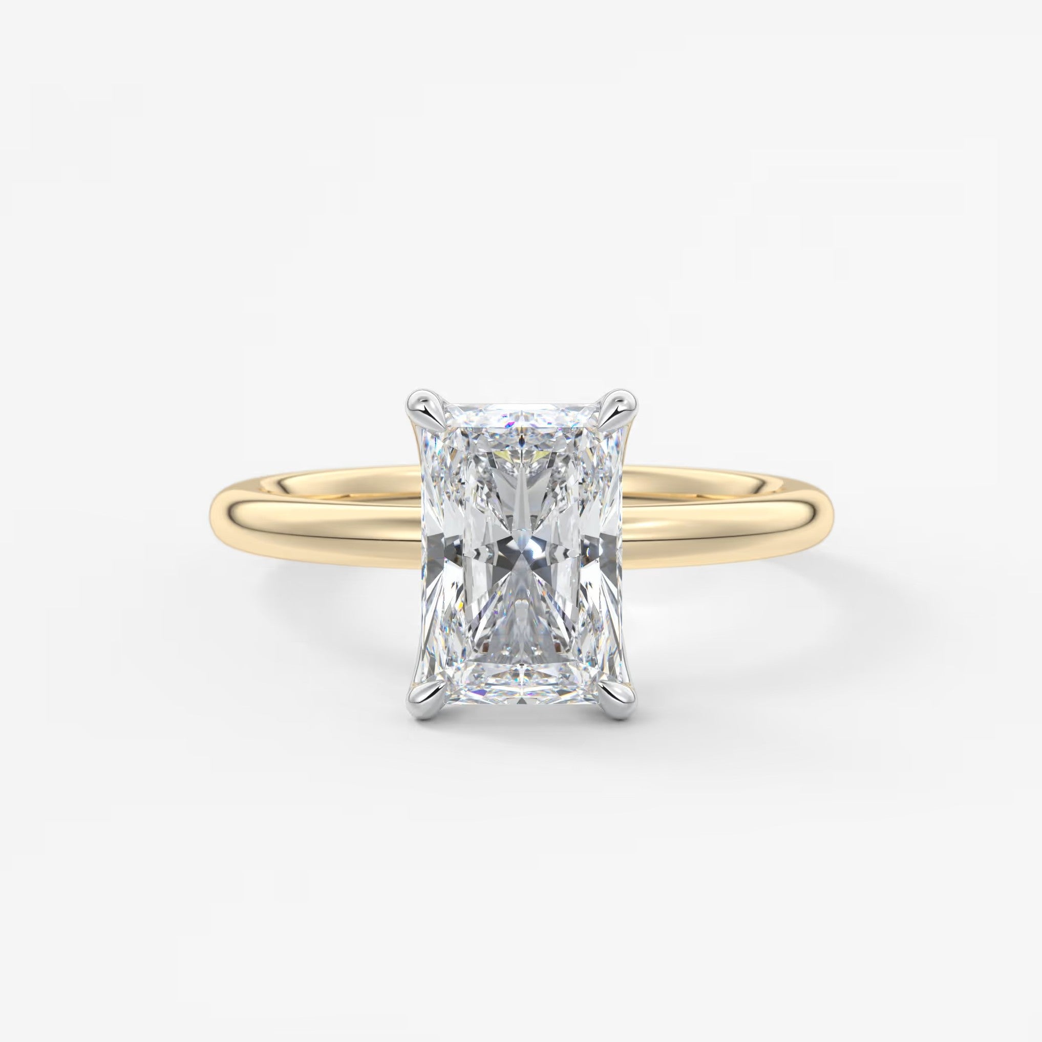 Celestia deluxe – two-tone radiant engagement ring