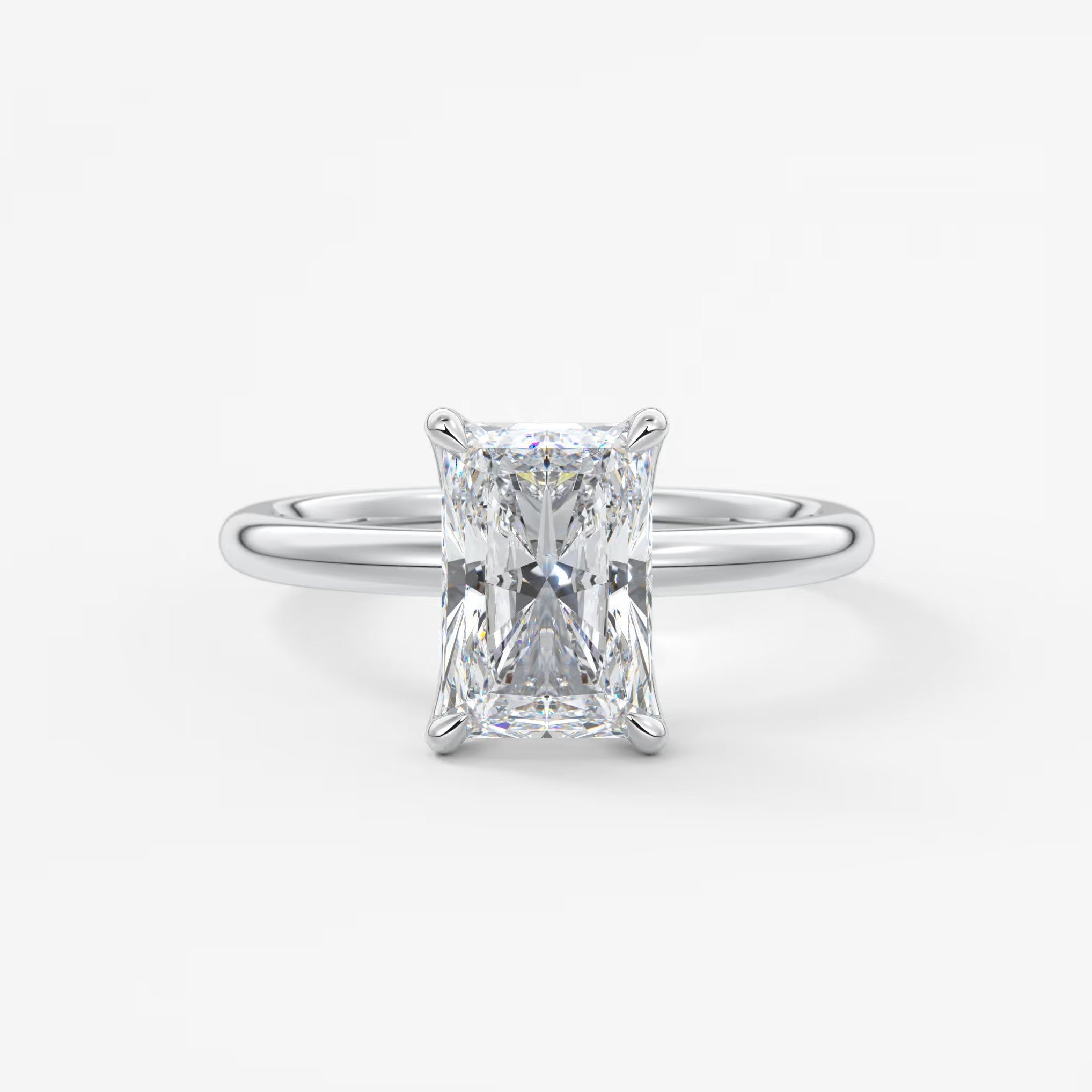 Celestia deluxe – two-tone radiant engagement ring