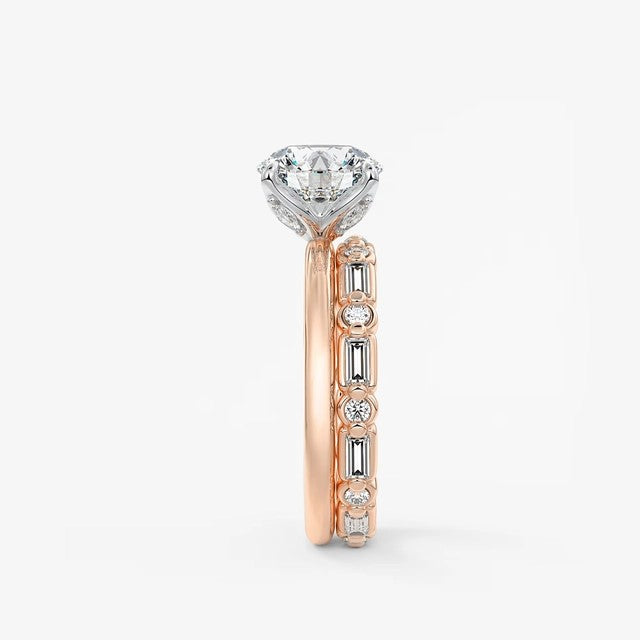 Celestia deluxe – two-tone round brilliant engagement ring