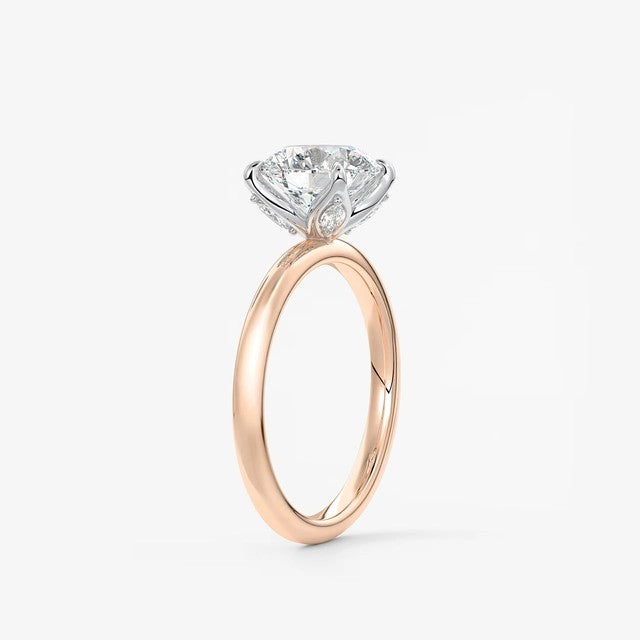 Celestia deluxe – two-tone round brilliant engagement ring