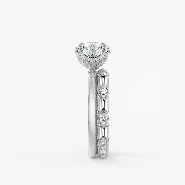 Celestia deluxe – two-tone round brilliant engagement ring