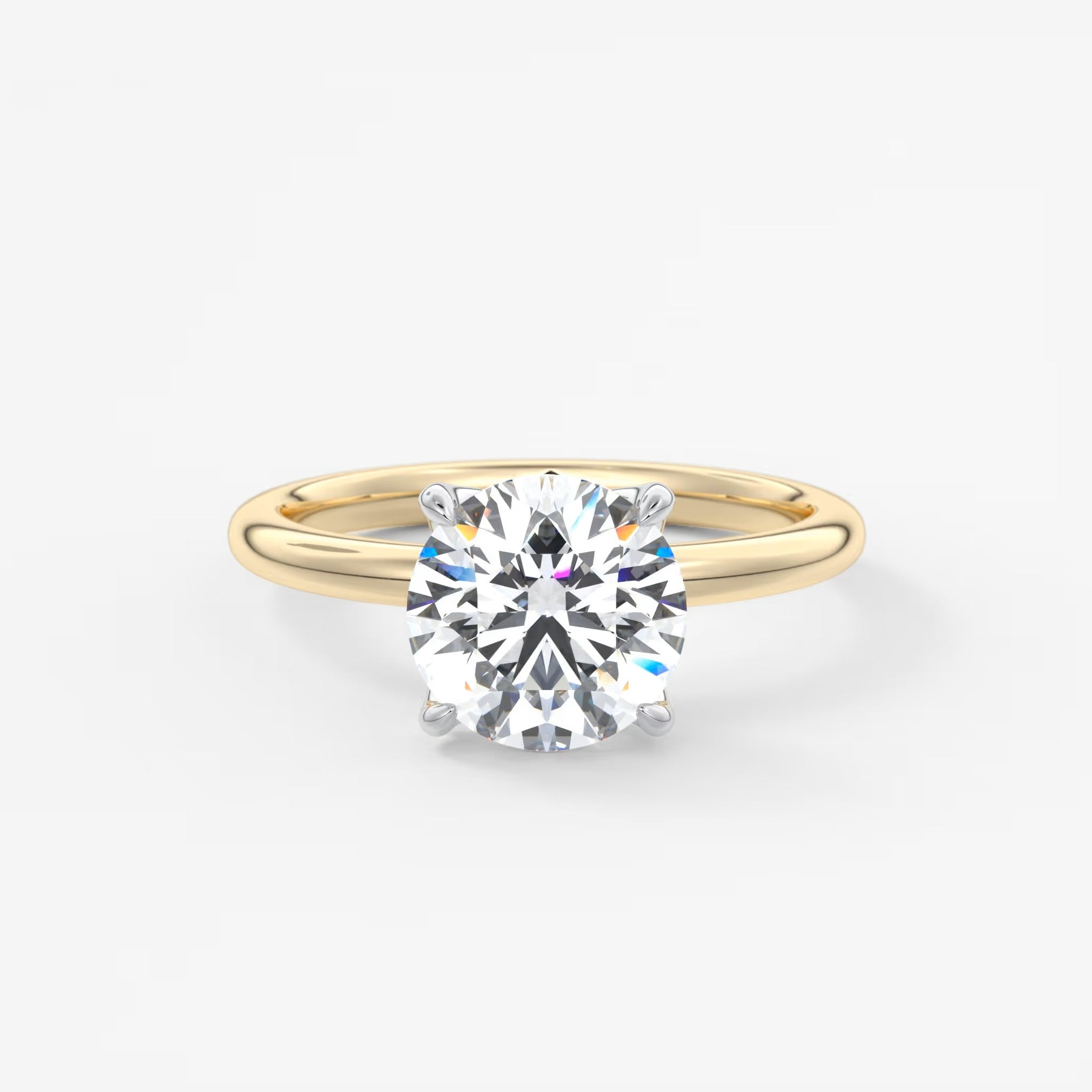 Celestia deluxe – two-tone round brilliant engagement ring
