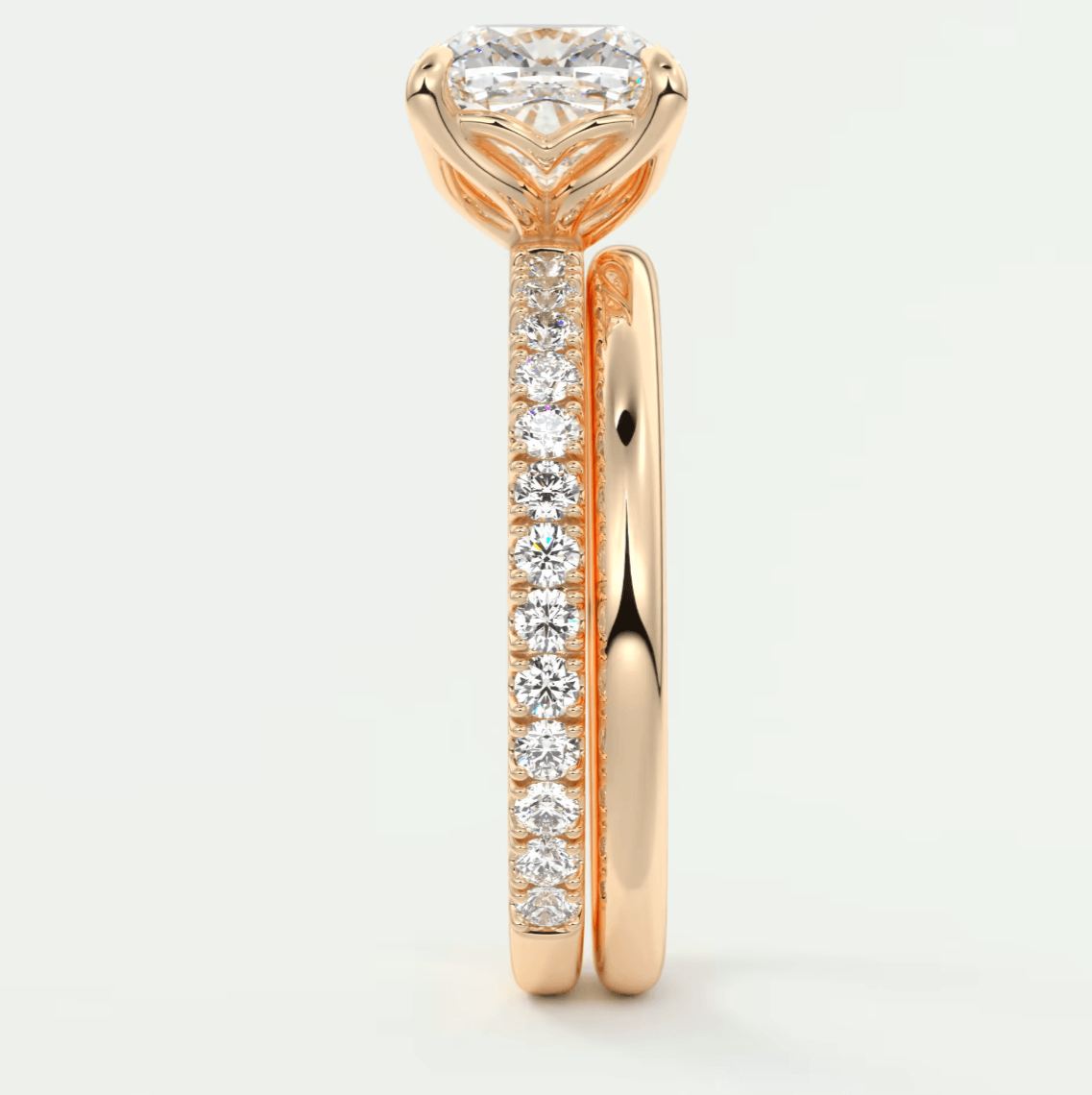 Elara Cushion Pavé Engagement Ring – Lab Diamond or Moissanite