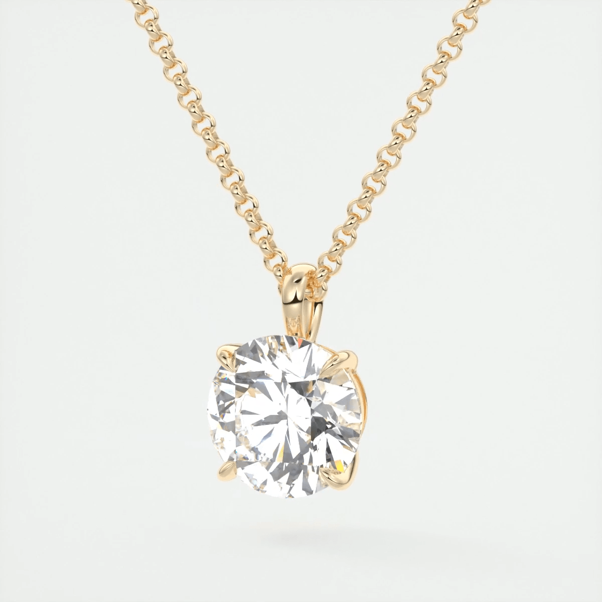 Elara Prong Set Pendant Necklace – Lab-Grown Diamond or Moissanite