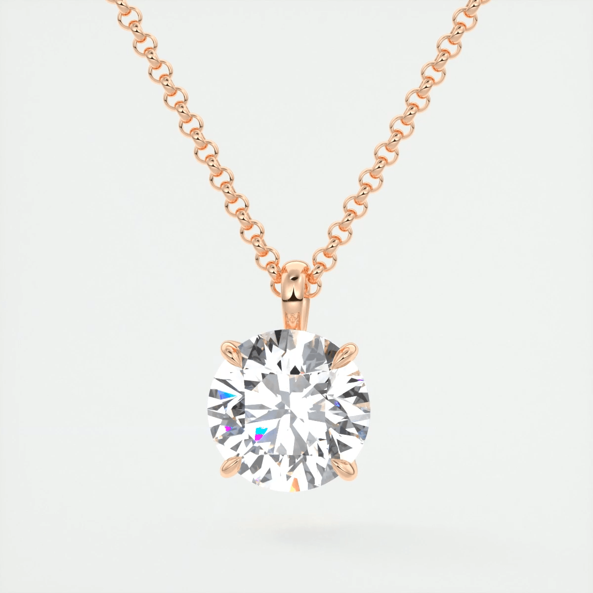 Elara Prong Set Pendant Necklace – Lab-Grown Diamond or Moissanite