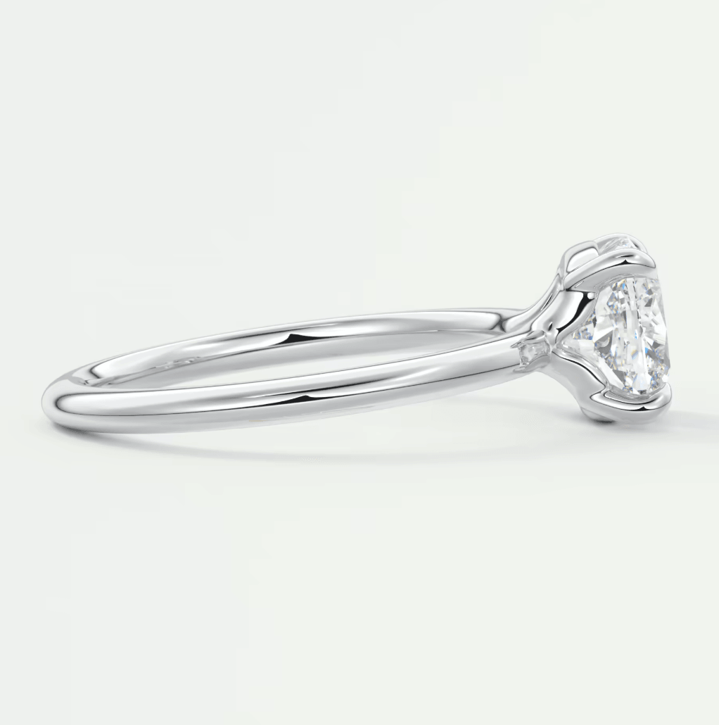 Elysian Cushion Solitaire Ring – Timeless Elegance with Lab Diamond or Moissanite
