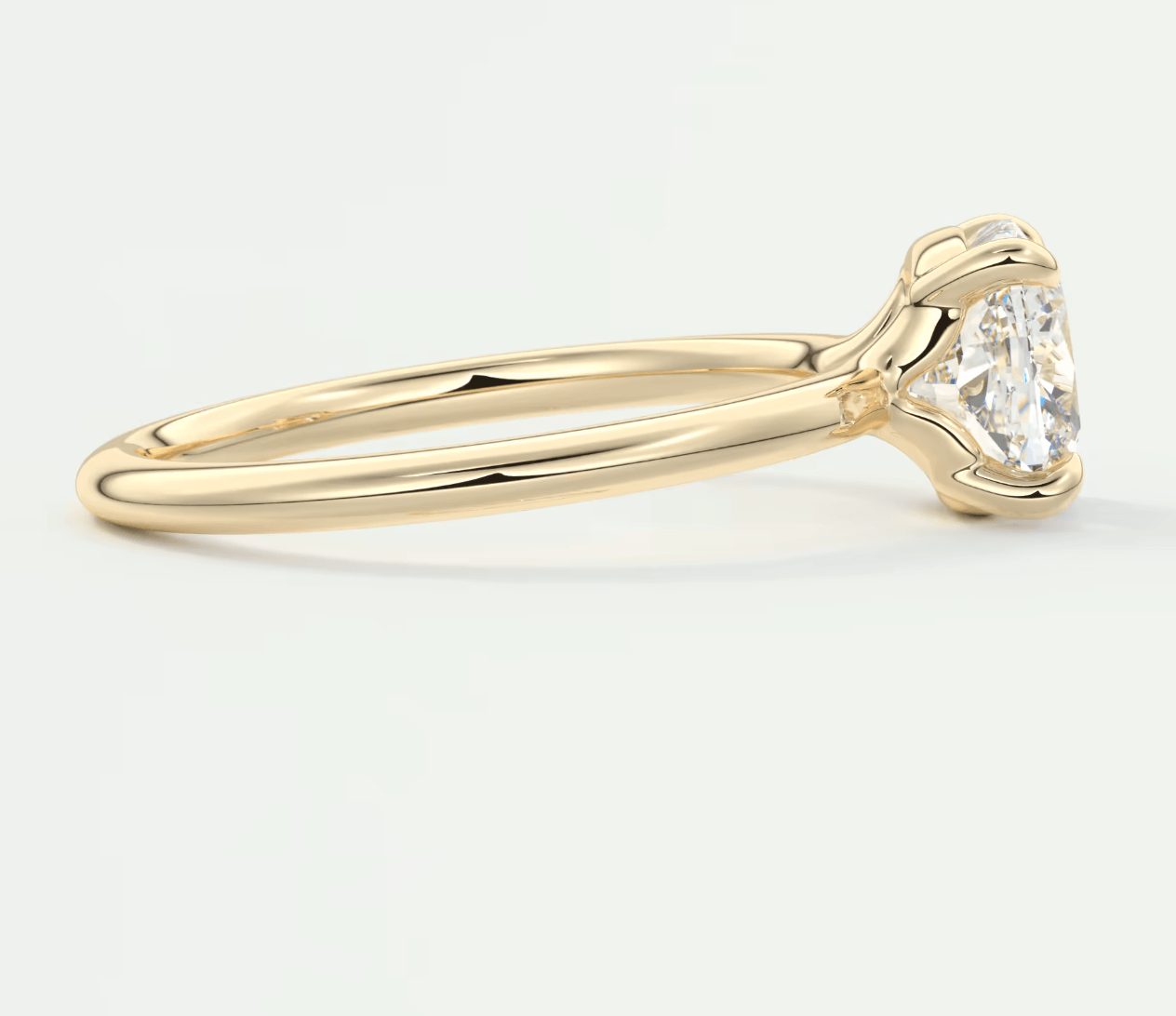 Elysian Cushion Solitaire Ring – Timeless Elegance with Lab Diamond or Moissanite