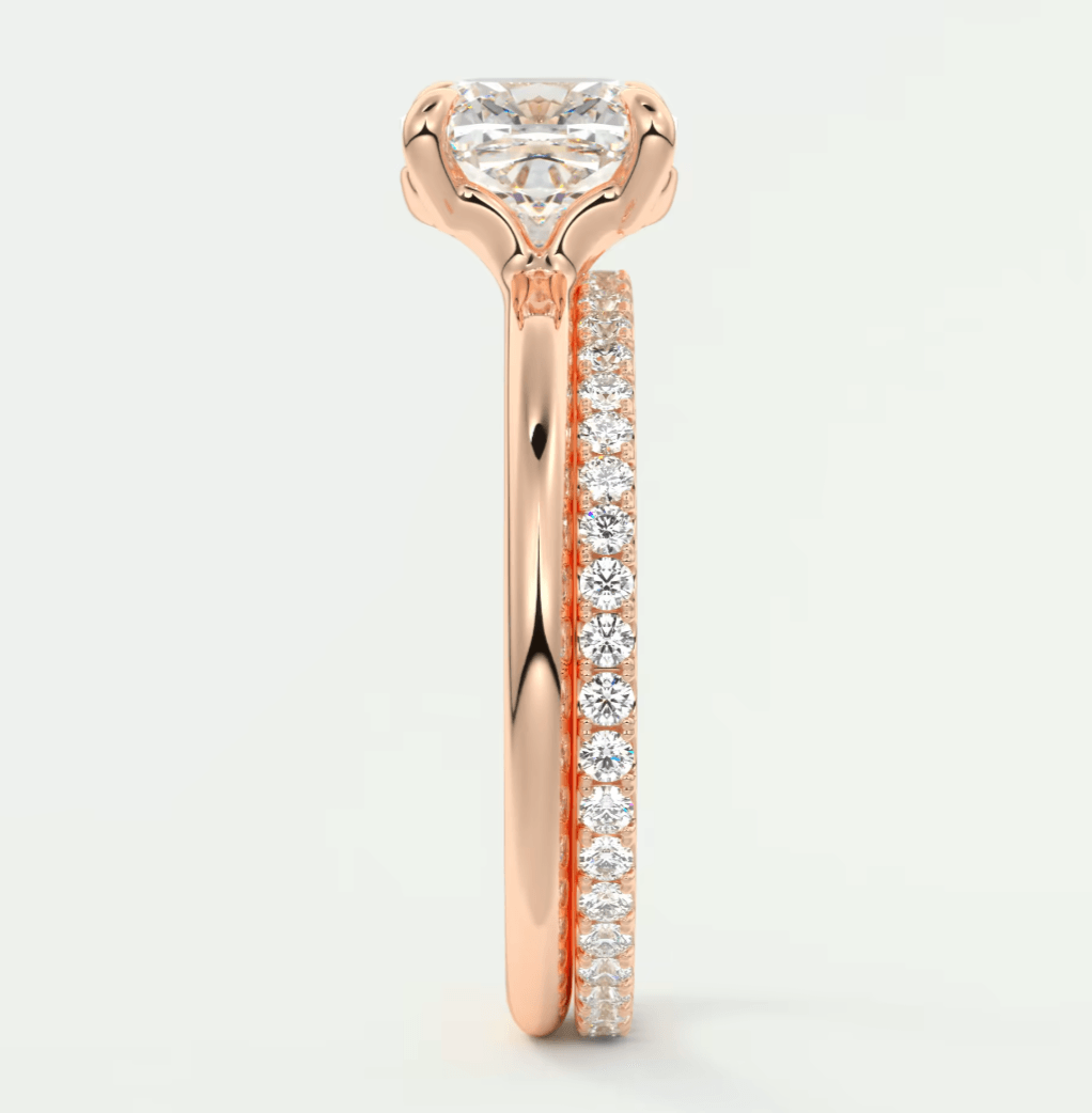 Elysian Cushion Solitaire Ring – Timeless Elegance with Lab Diamond or Moissanite