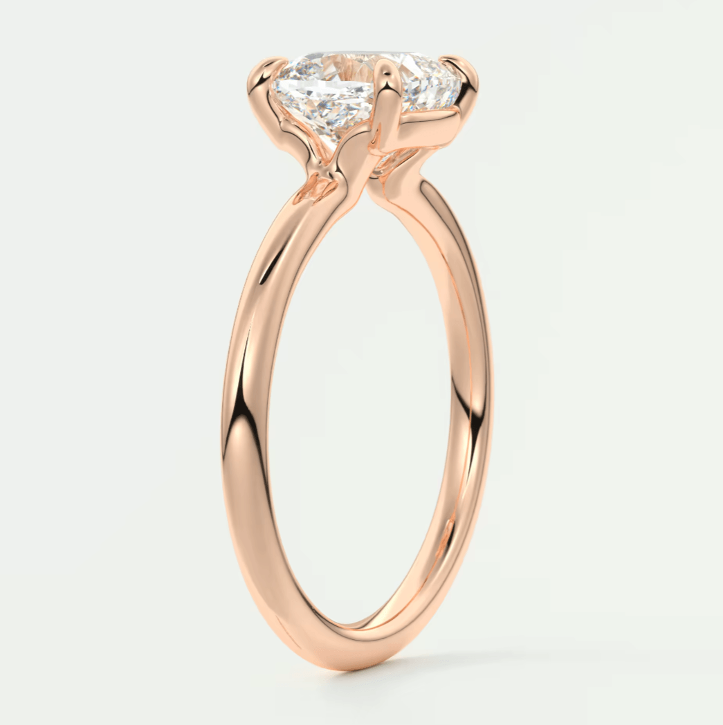 Elysian Cushion Solitaire Ring – Timeless Elegance with Lab Diamond or Moissanite