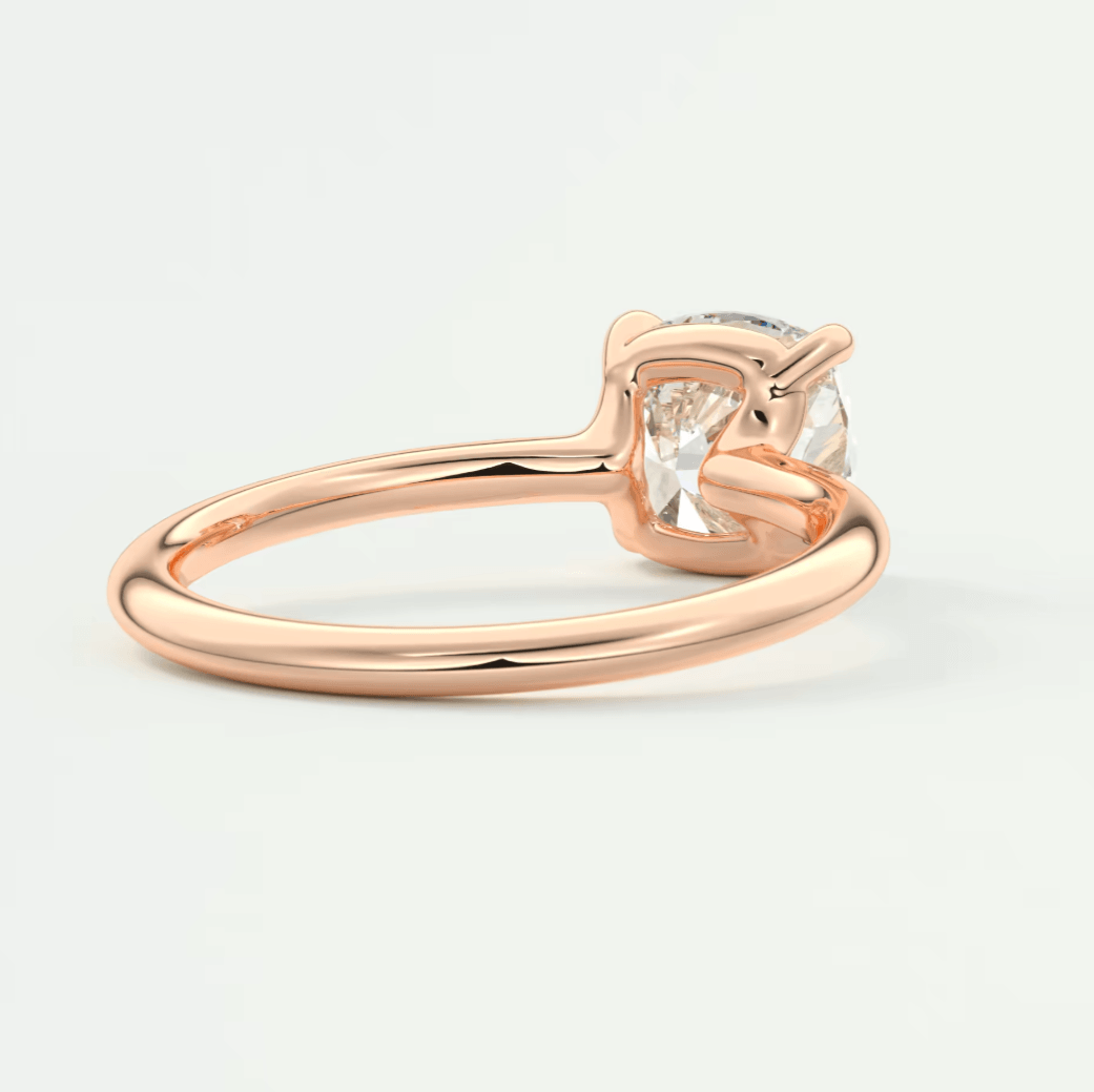 Elysian Cushion Solitaire Ring – Timeless Elegance with Lab Diamond or Moissanite