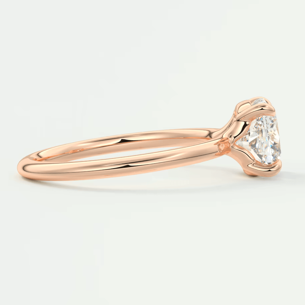 Elysian Cushion Solitaire Ring – Timeless Elegance with Lab Diamond or Moissanite