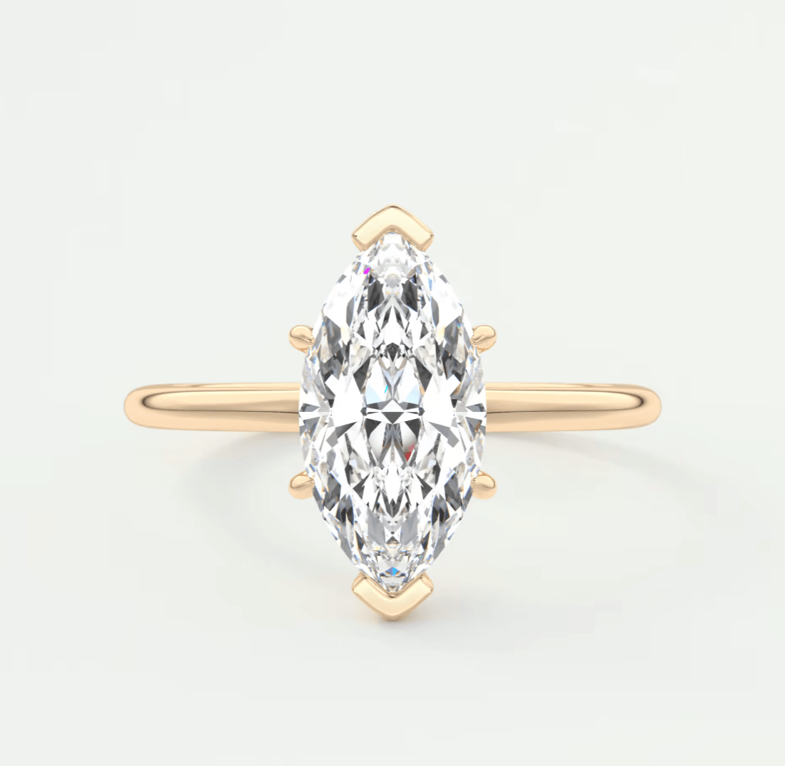 Elysian Marquise Solitaire Ring – Timeless Elegance with Lab Diamond or Moissanite