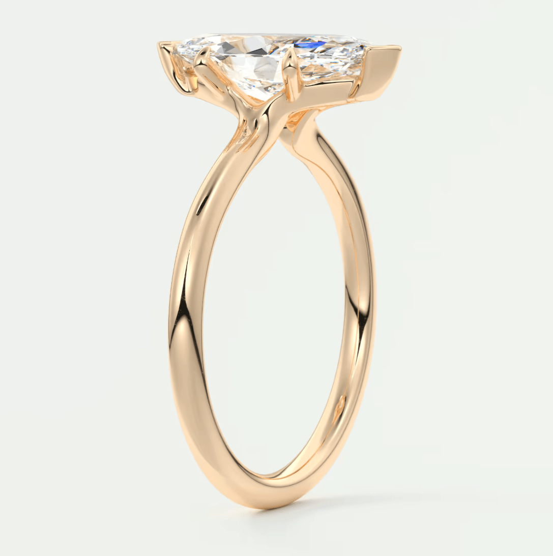 Elysian Marquise Solitaire Ring – Timeless Elegance with Lab Diamond or Moissanite