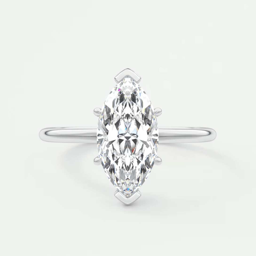 Elysian Marquise Solitaire Ring – Timeless Elegance with Lab Diamond or Moissanite