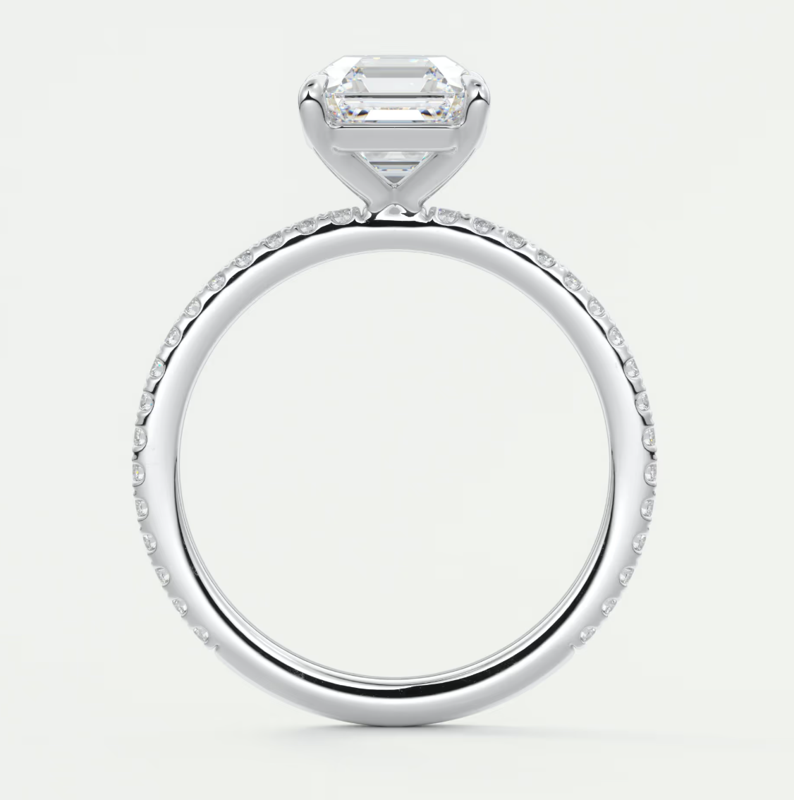Isolde Asscher Pavé Solitaire Ring